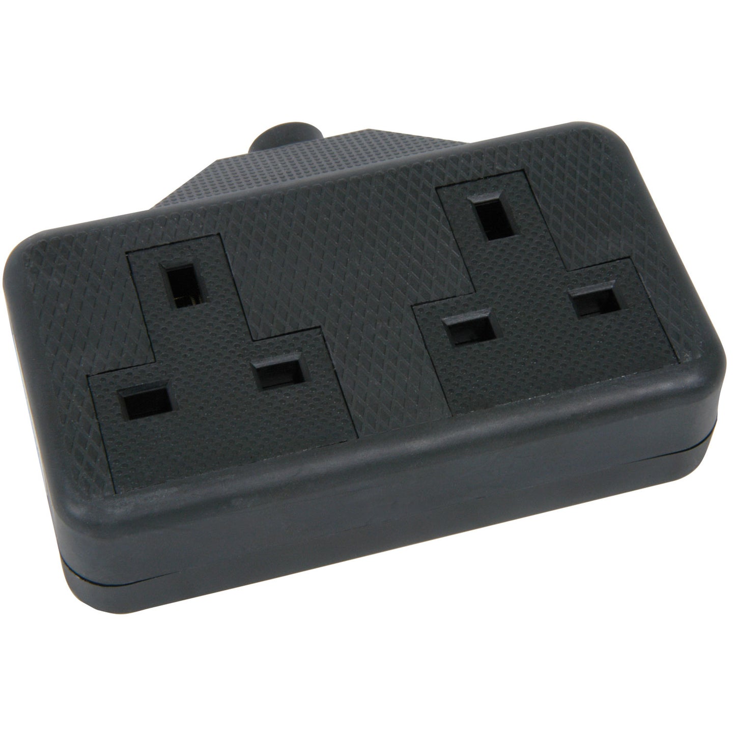 Mercury 2 gang 13A rubber extension socket, Black - view 2