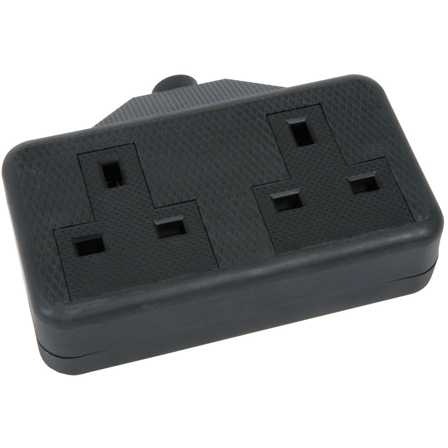 Mercury 2 gang 13A rubber extension socket, Black - view 2
