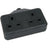 Mercury 2 gang 13A rubber extension socket, Black - view 2