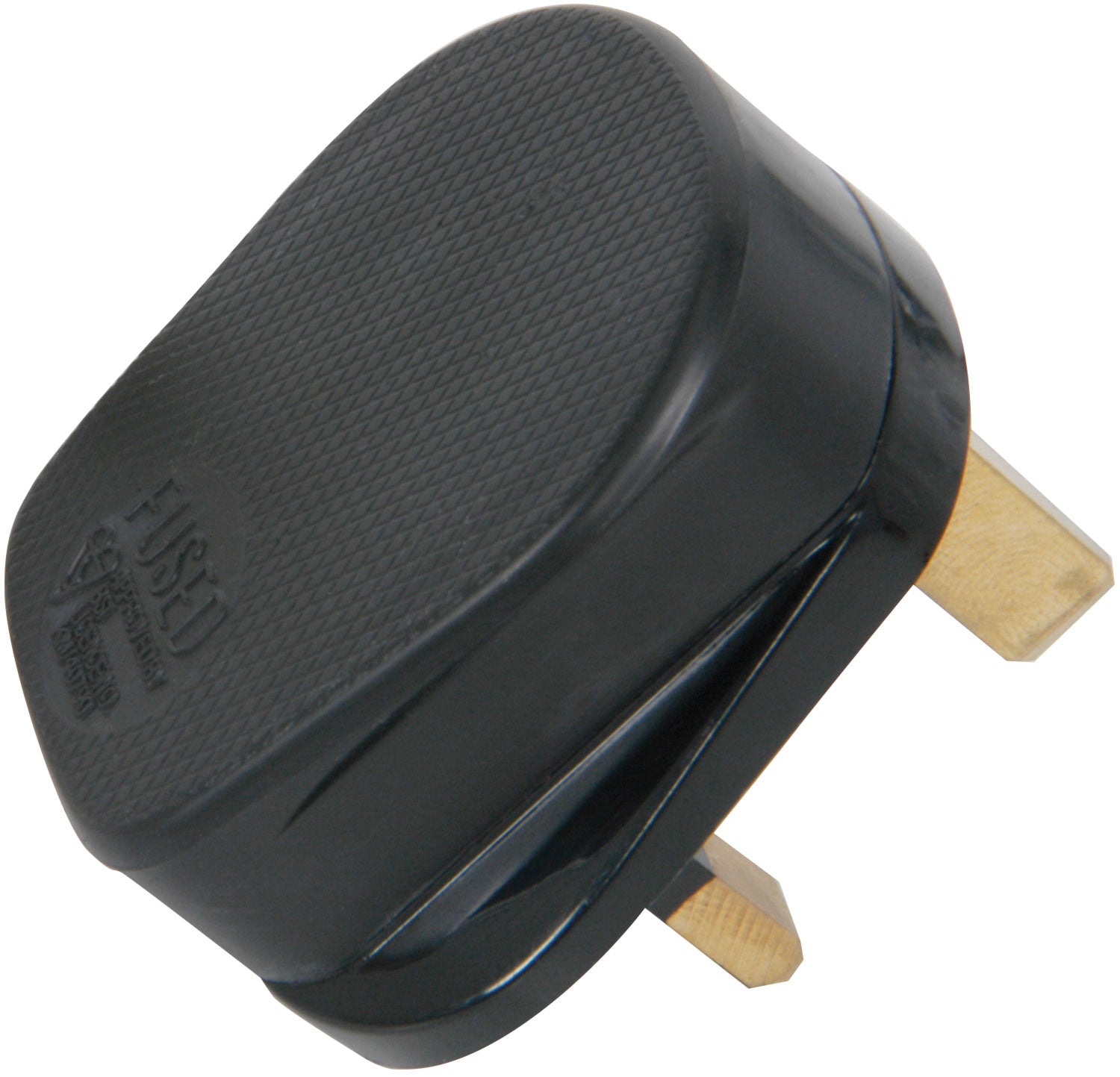 Mercury Rubber UK mains plug, 13A fuse, black - view 2