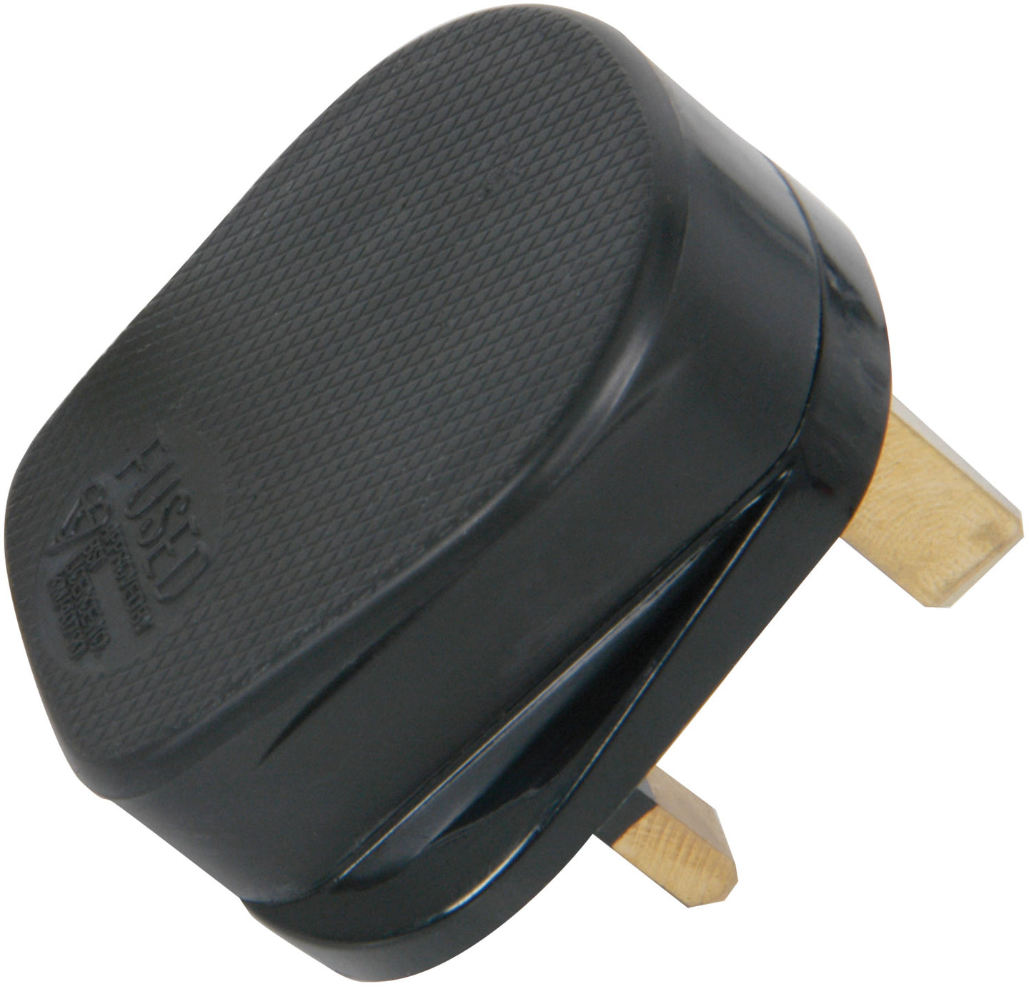 Mercury Rubber UK mains plug, 13A fuse, black - view 2