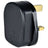 Mercury Rubber UK mains plug, 13A fuse, black