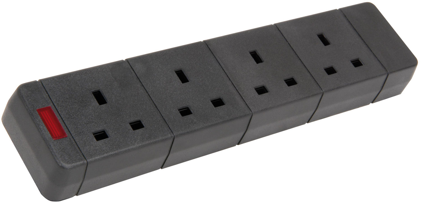 Mercury 4 gang 13A trailing socket with neon - view 2