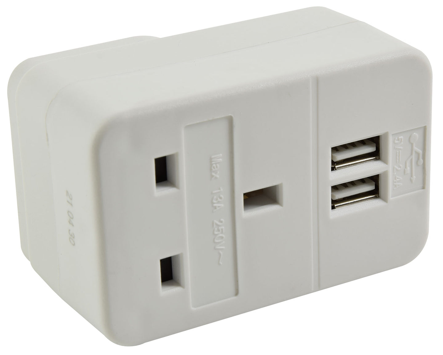 Mercury Plug through mains adaptor with dual USB ports - view 3