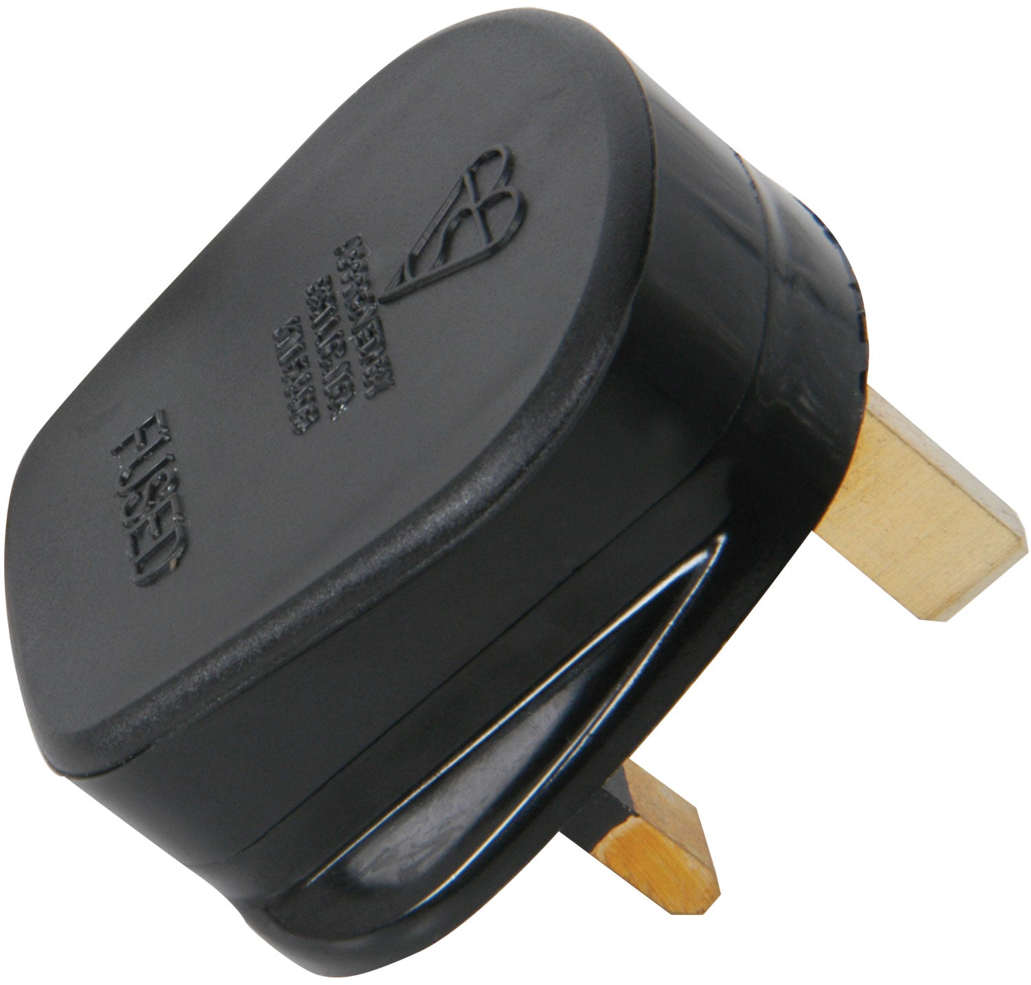 Mercury UK mains plug, 13A fuse, black - view 3