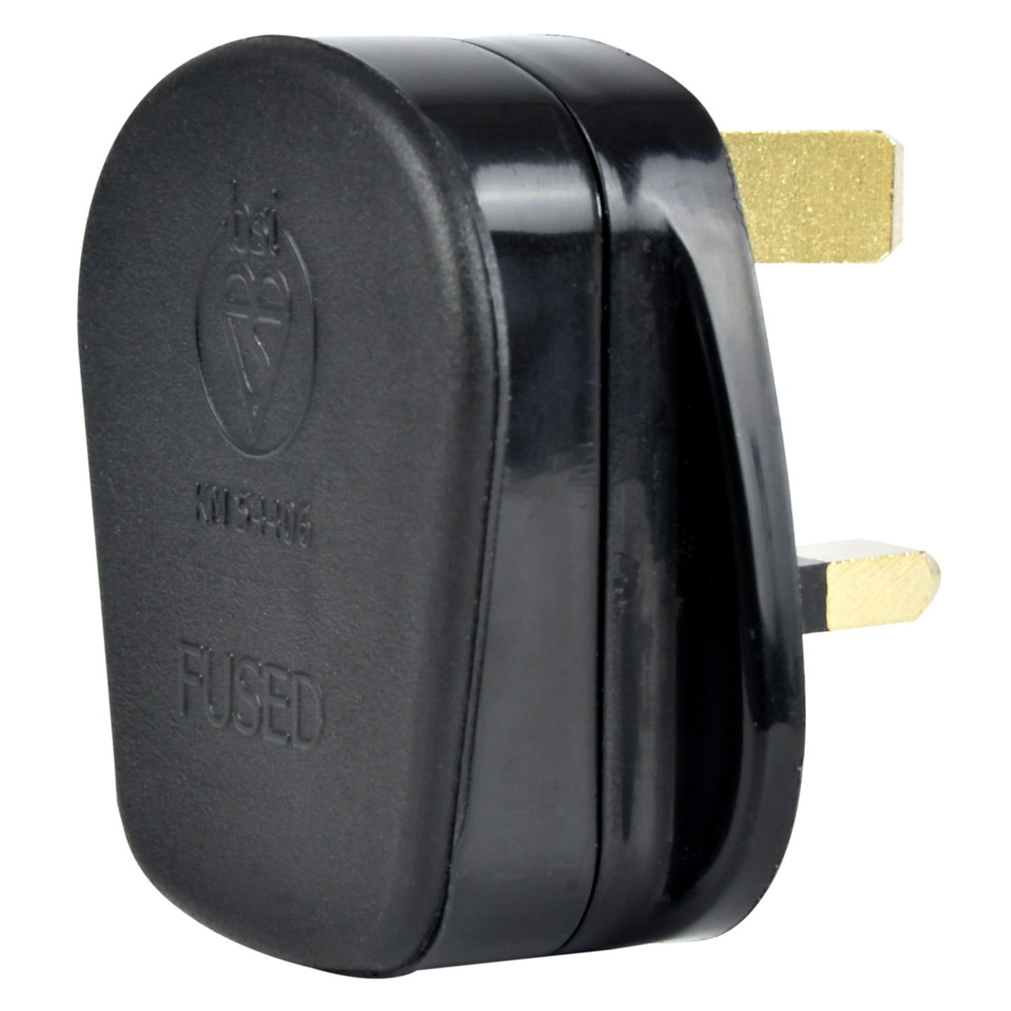 Mercury UK mains plug, 13A fuse, black