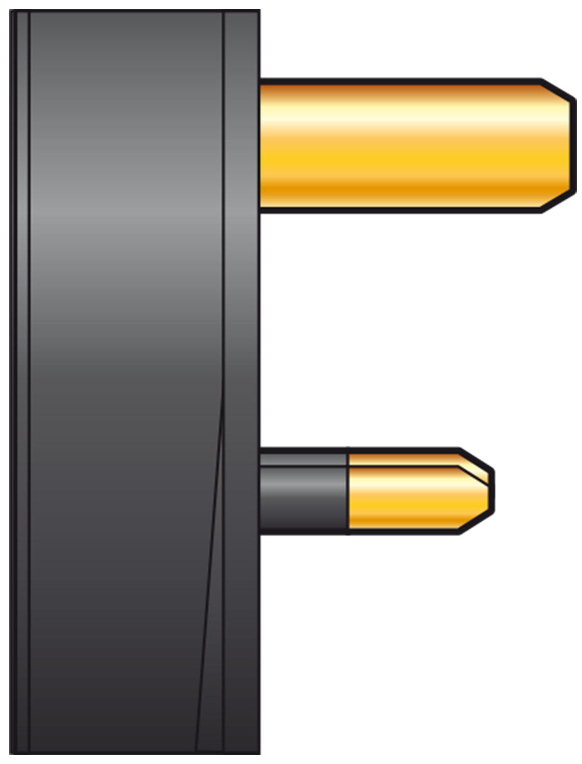 Mercury UK mains plug, 13A fuse, black - view 2