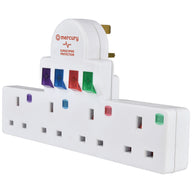 Mercury Plug-in 4 way mains adaptor