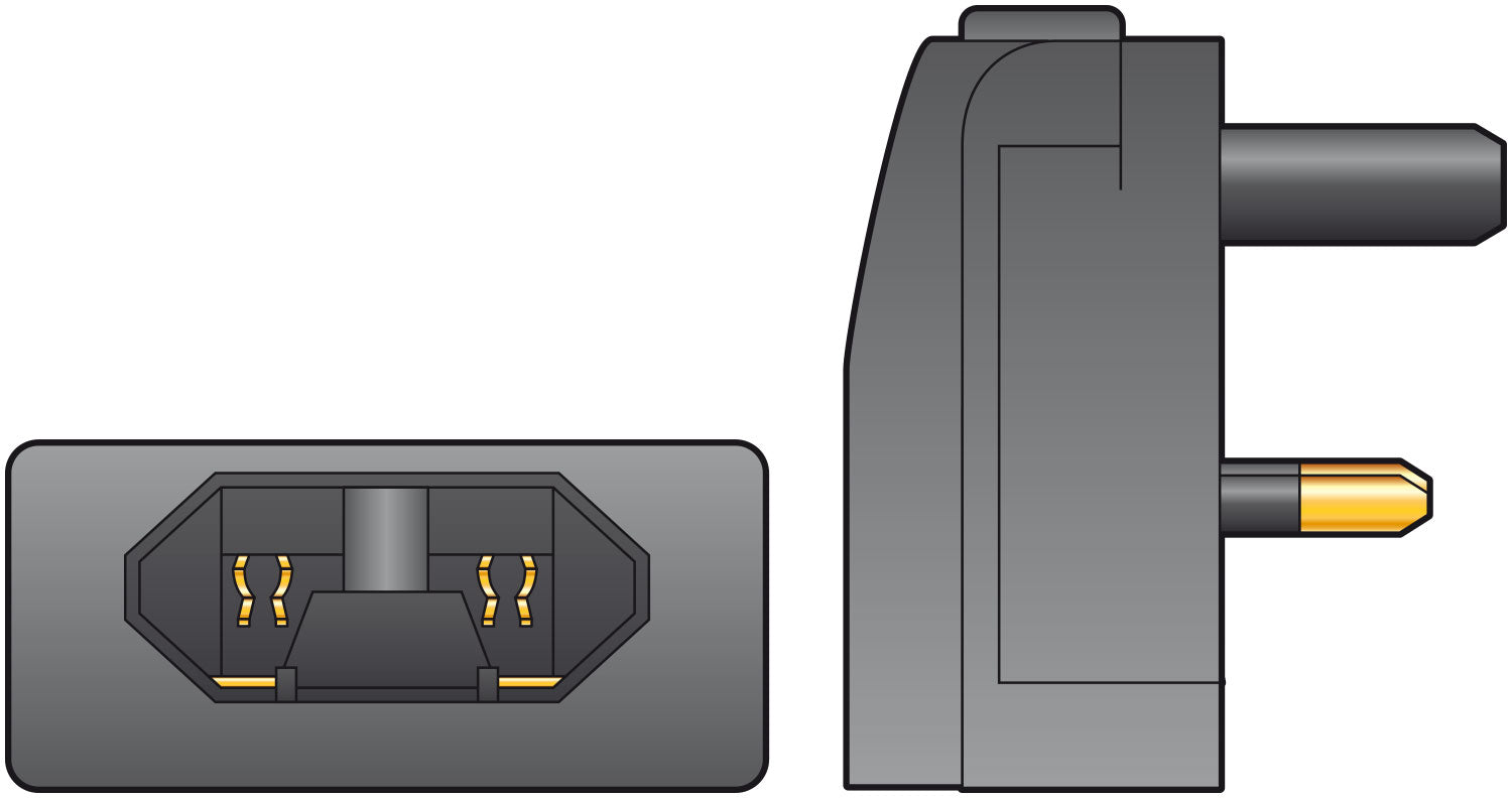 Mercury Black FCP fused Euro converter plug- bulk - view 3