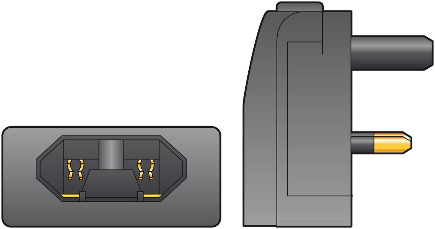 Mercury Black FCP fused Euro converter plug- bulk - view 3