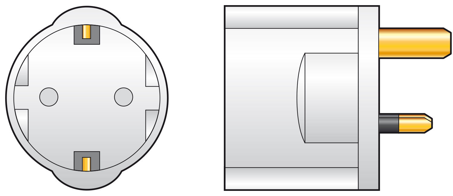 Mercury Schuko to UK visitor adaptor - view 3