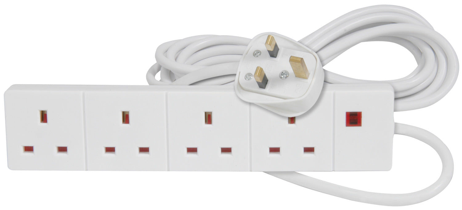 Mercury 4-Way Extension Lead, Neon