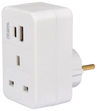Mercury UK to EU Travel Adaptor USBA+C