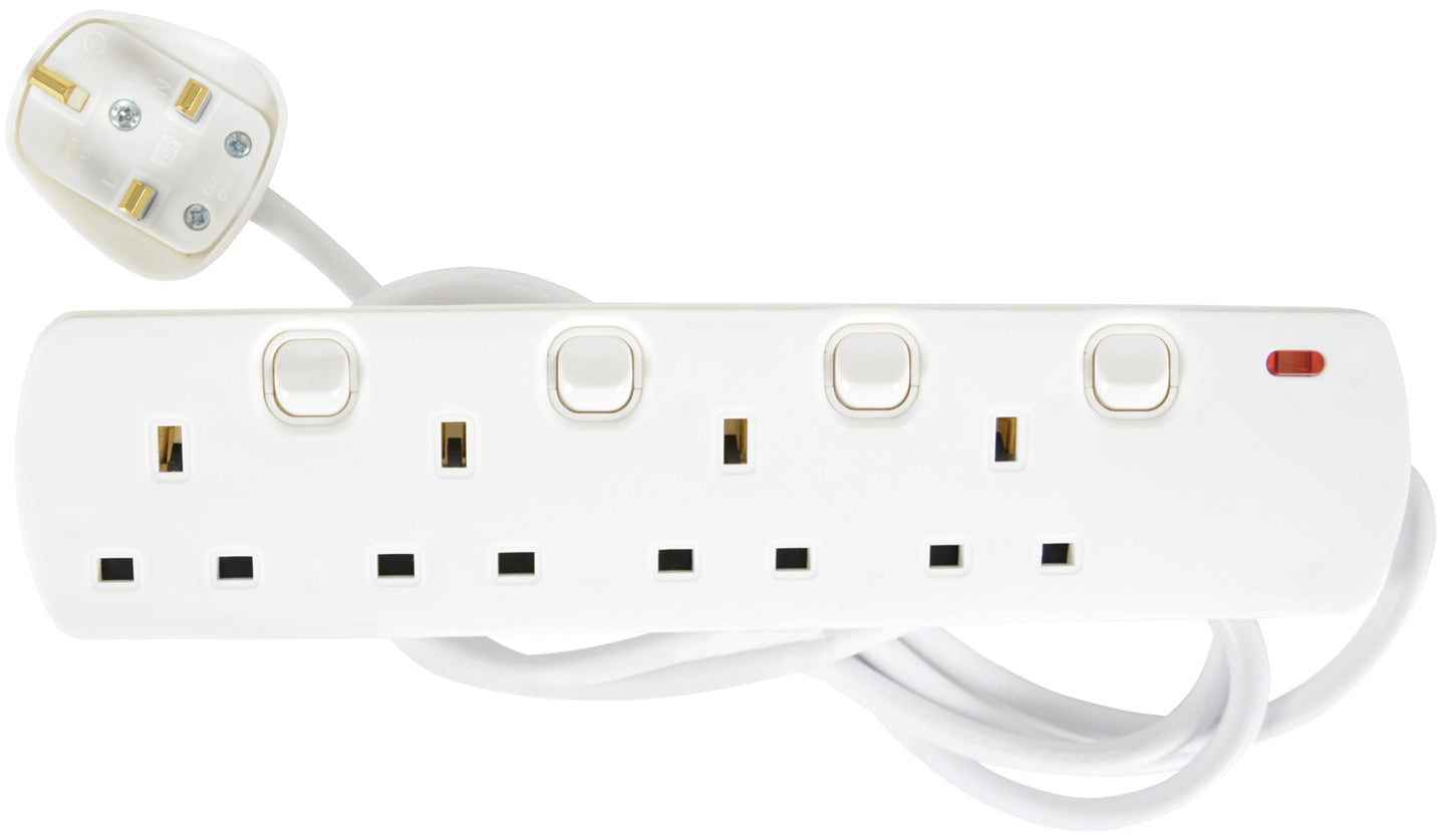 Mercury UK 4 Gang Switched Extension Lead 2.0m