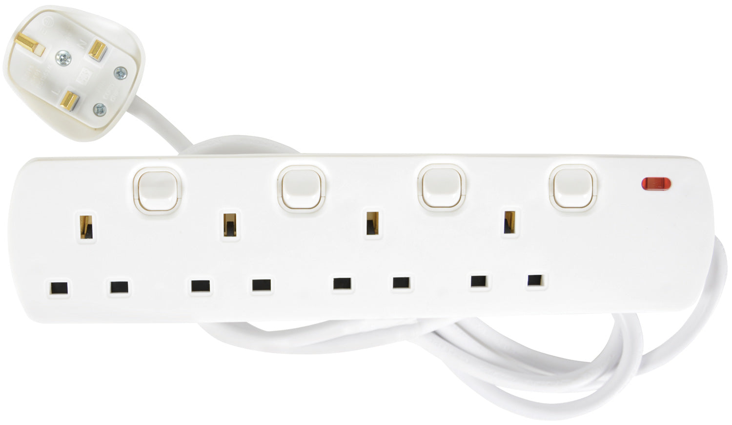 Mercury UK 4 Gang Switched Extension Lead 2.0m