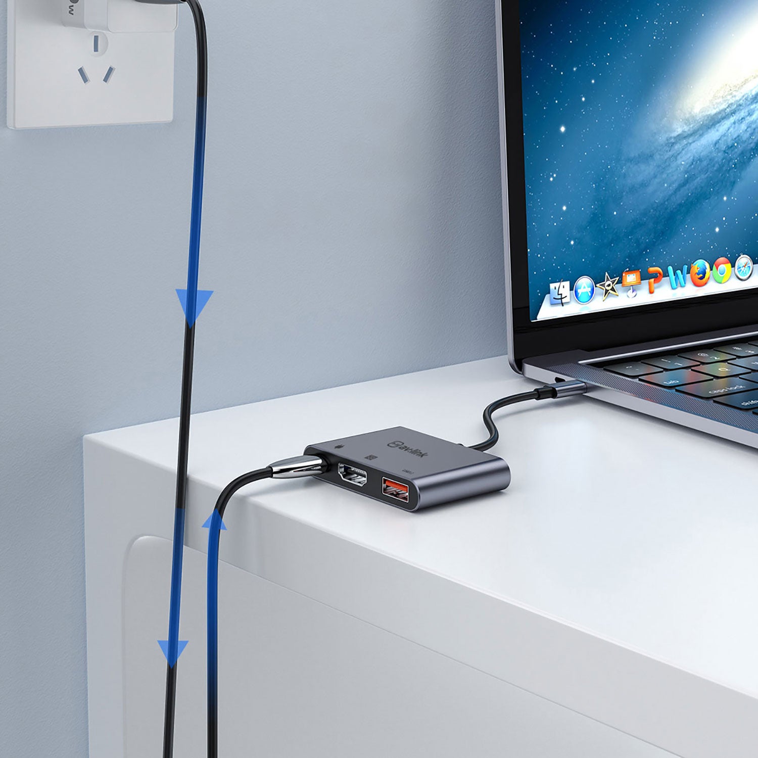 AV:Link 3 Port Slim USB3.0 Type-C Hub - view 4