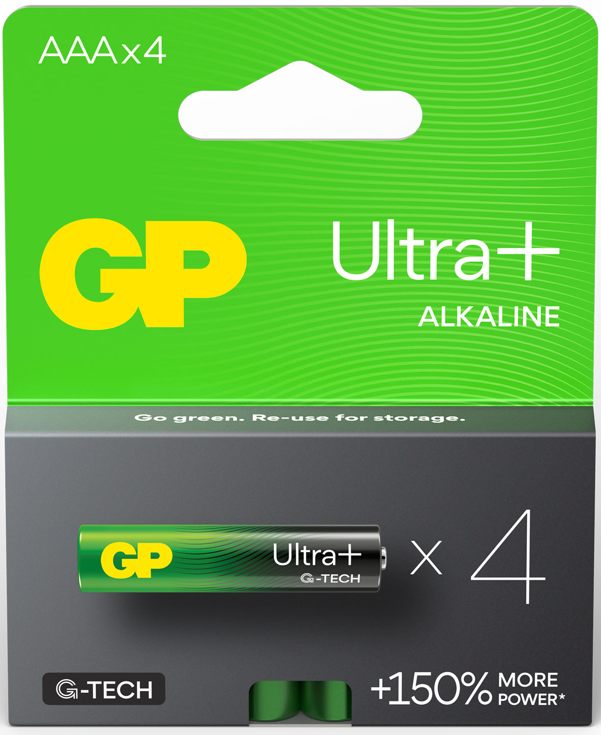 GP AAA Ultra+ Alkaline Battery AAA 1.5V 4 Pack
