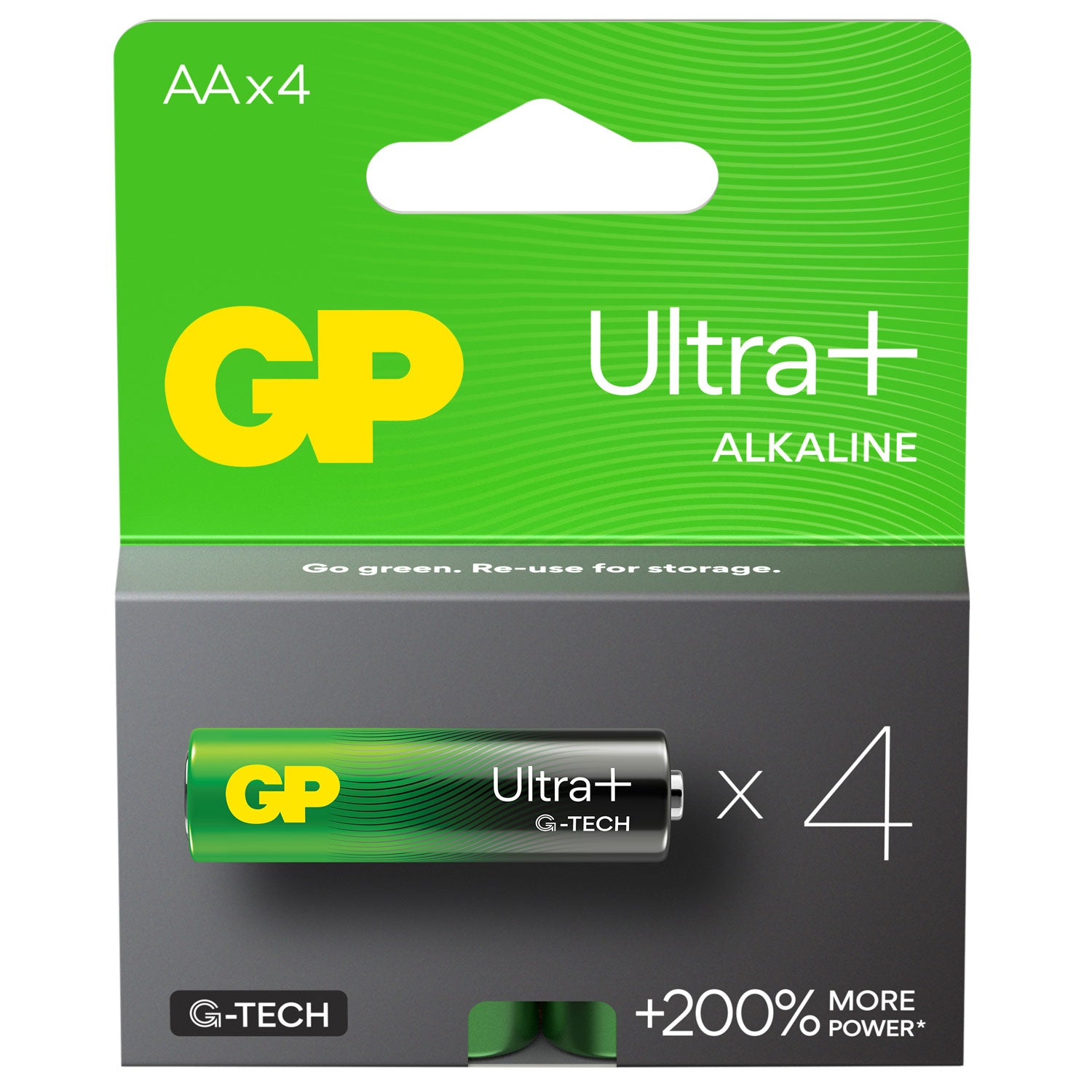 GP AA Ultra+ Alkaline Battery 1.5V 4 Pack
