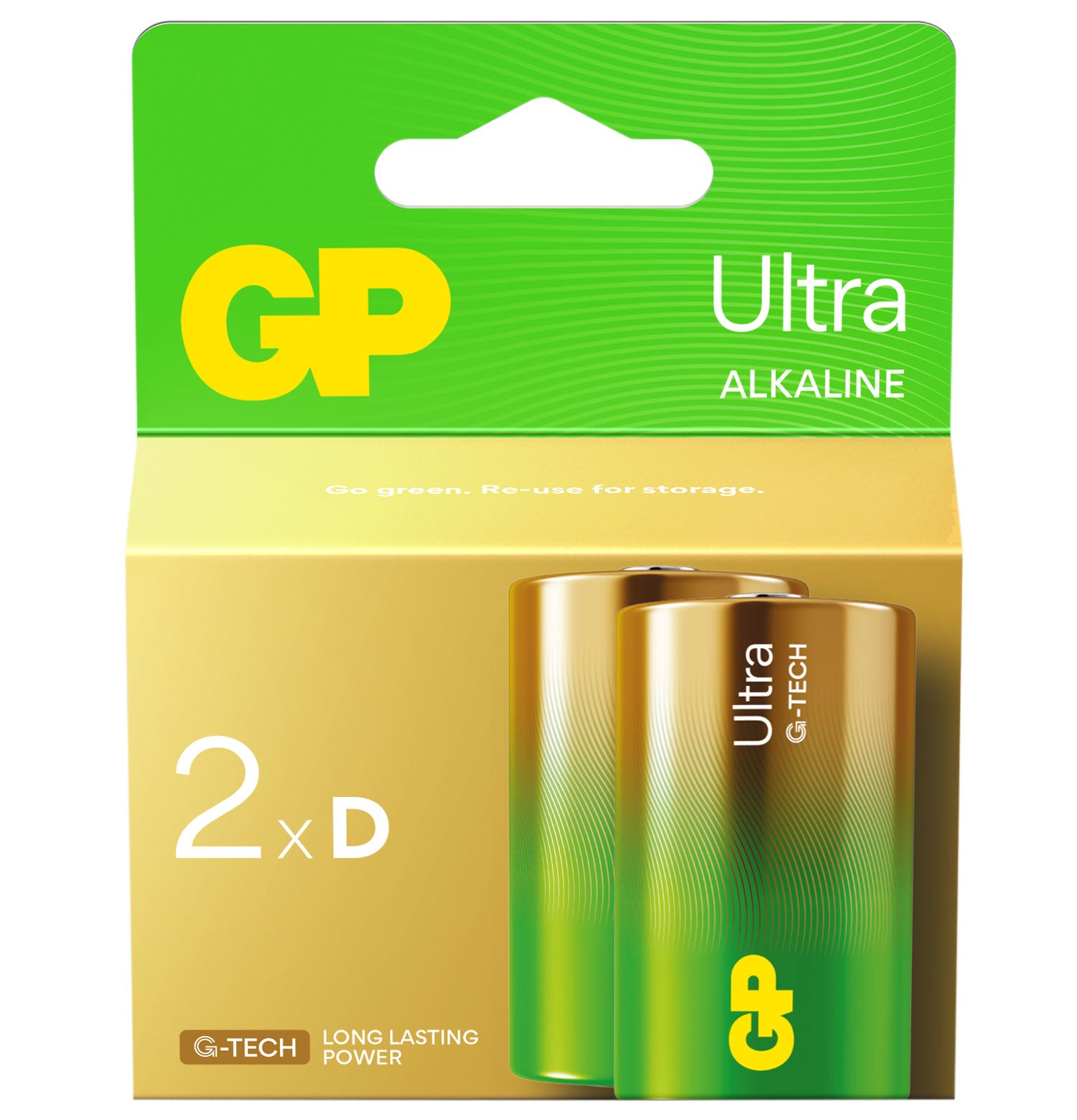 GP D Alkaline Battery 1.5V 2 Pack