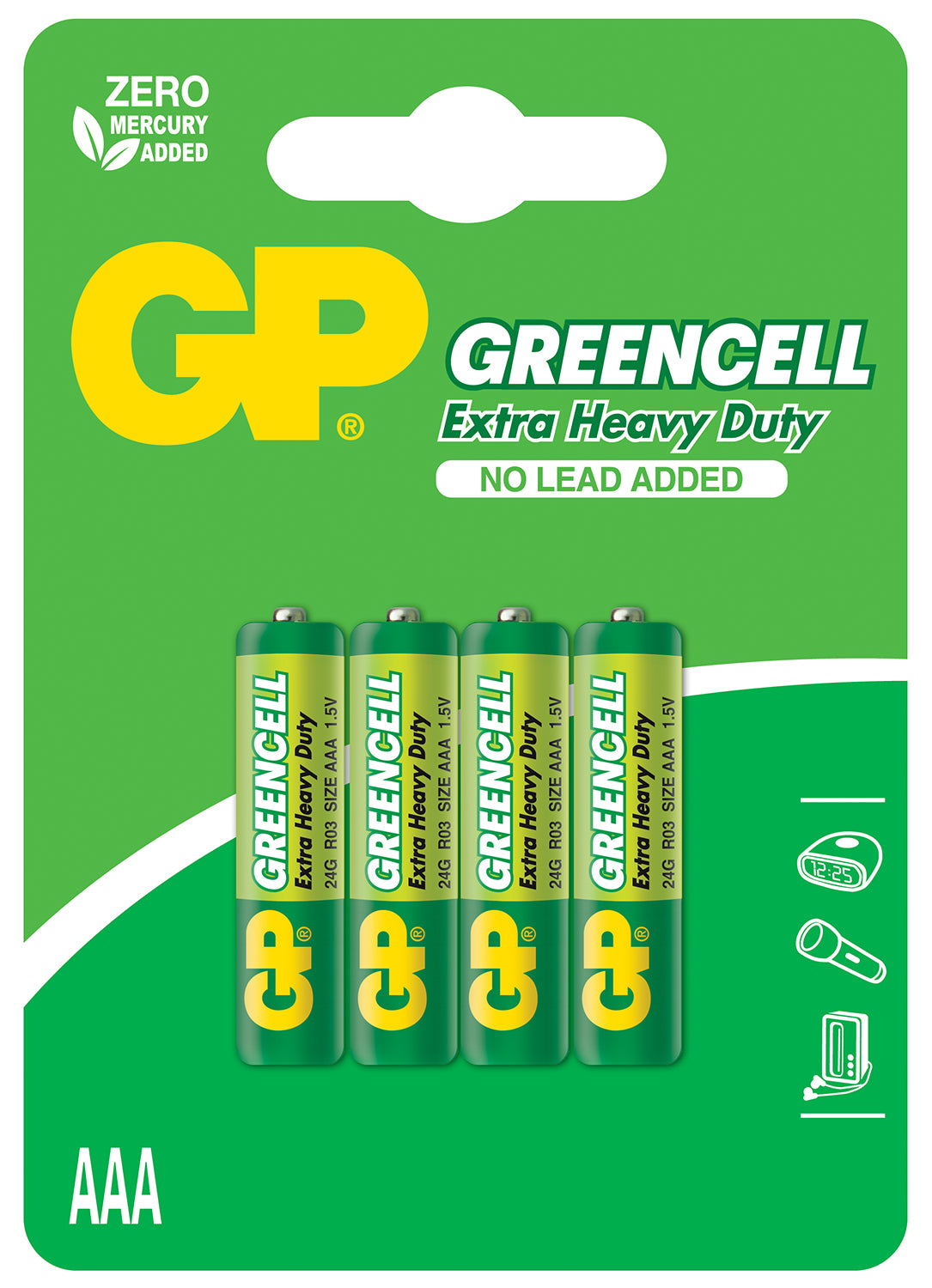 GP AAA Zinc Chloride Battery 1.5V 4 Pack