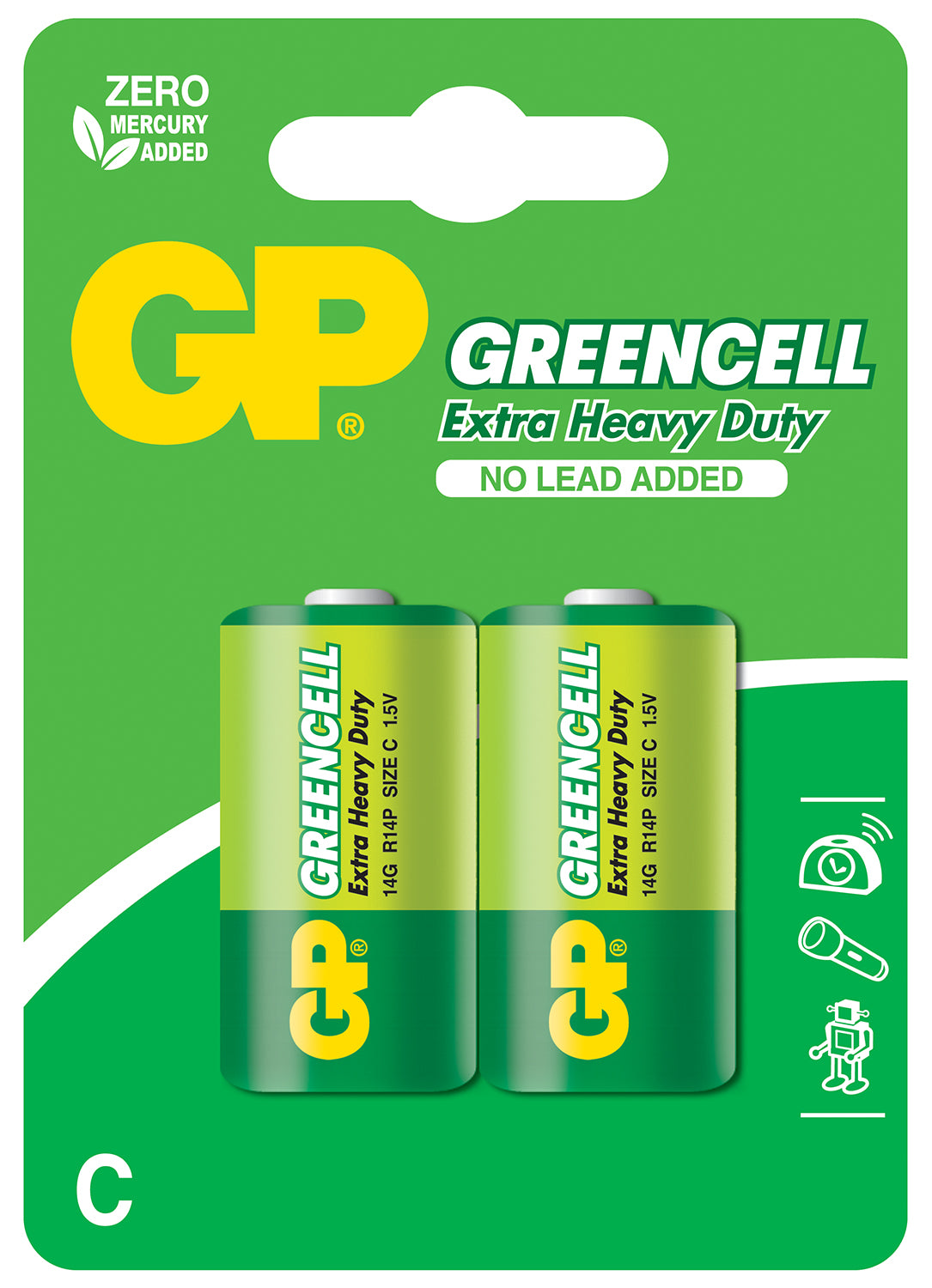 GP C Zinc Chloride Battery 1.5V 2 Pack