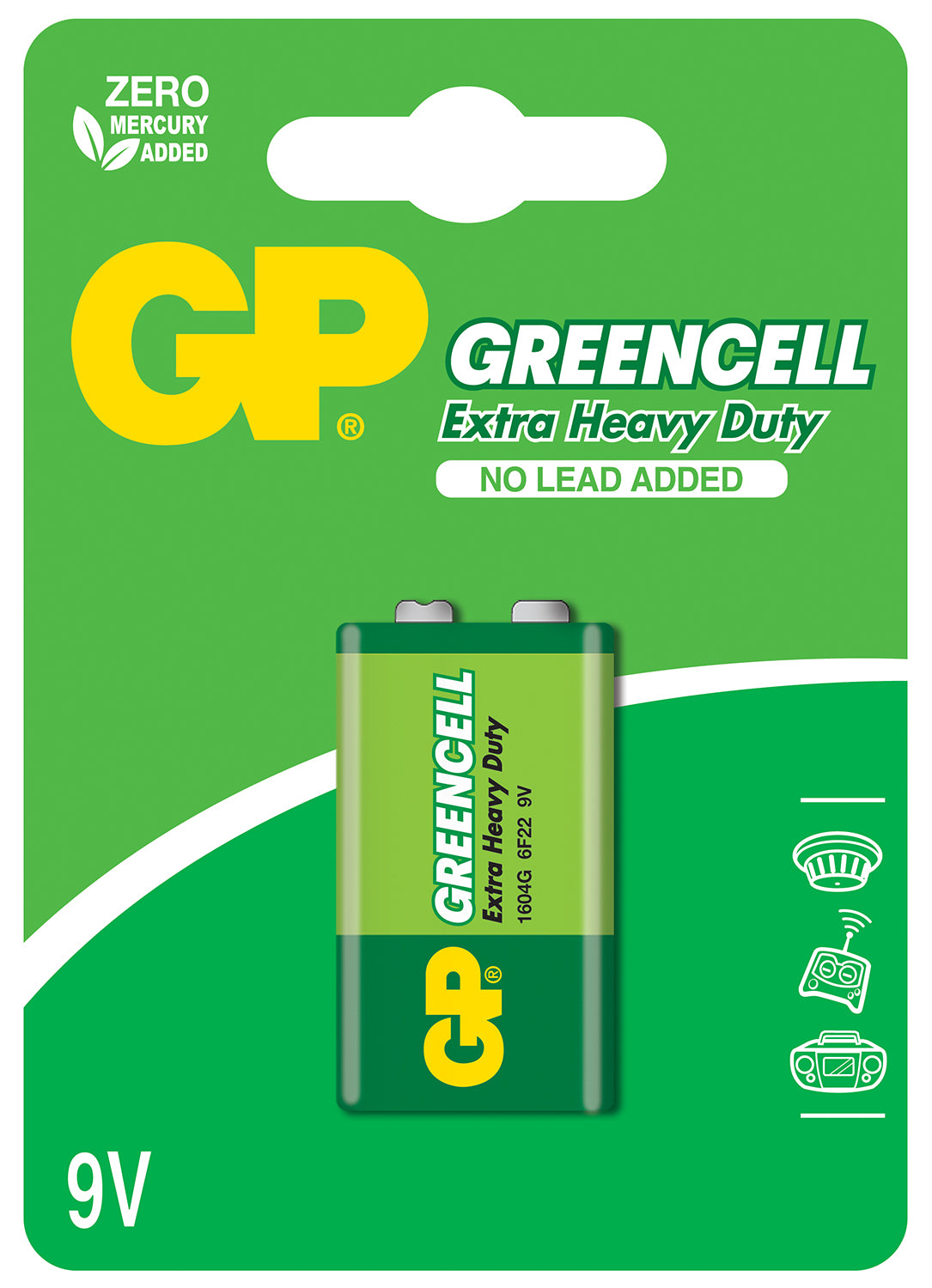 GP PP3 Zinc Chloride Battery 9V Single