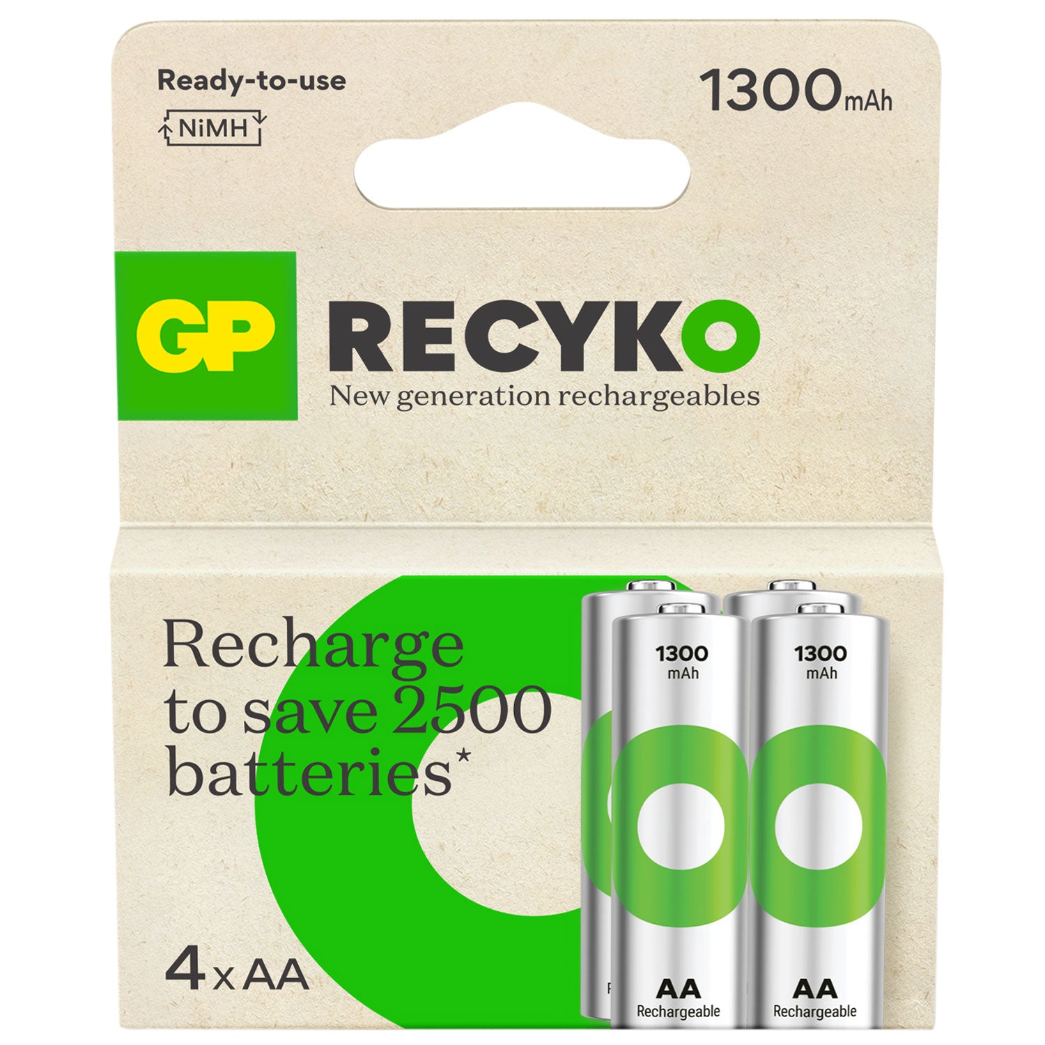 GP AA GP ReCyko+ 1300 4 Pack
