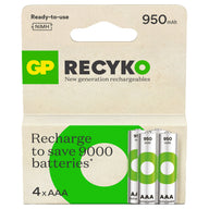 GP AAA ReCyko+ NiMH 1.2V 950mAh 4 Pack