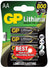 GP AA Lithium Battery 4 Pack