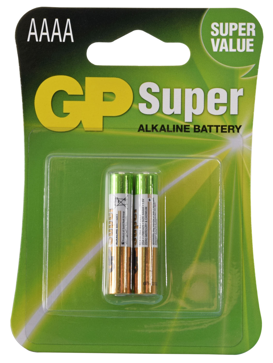 GP AAAA Alkaline Battery 1.5V 2 Pack