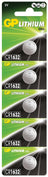 GP CR1632 3V 140mAh 3.0x16.0mmØ 5 Pack