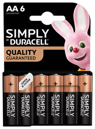 Duracell AA Simply Duracell Alkaline Batteries 6 Pack