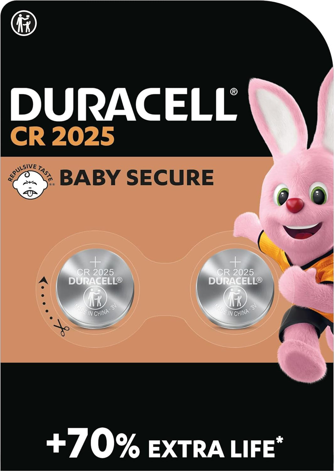 Duracell CR2025 Duracell Lithium Coin Cell 2 Pack
