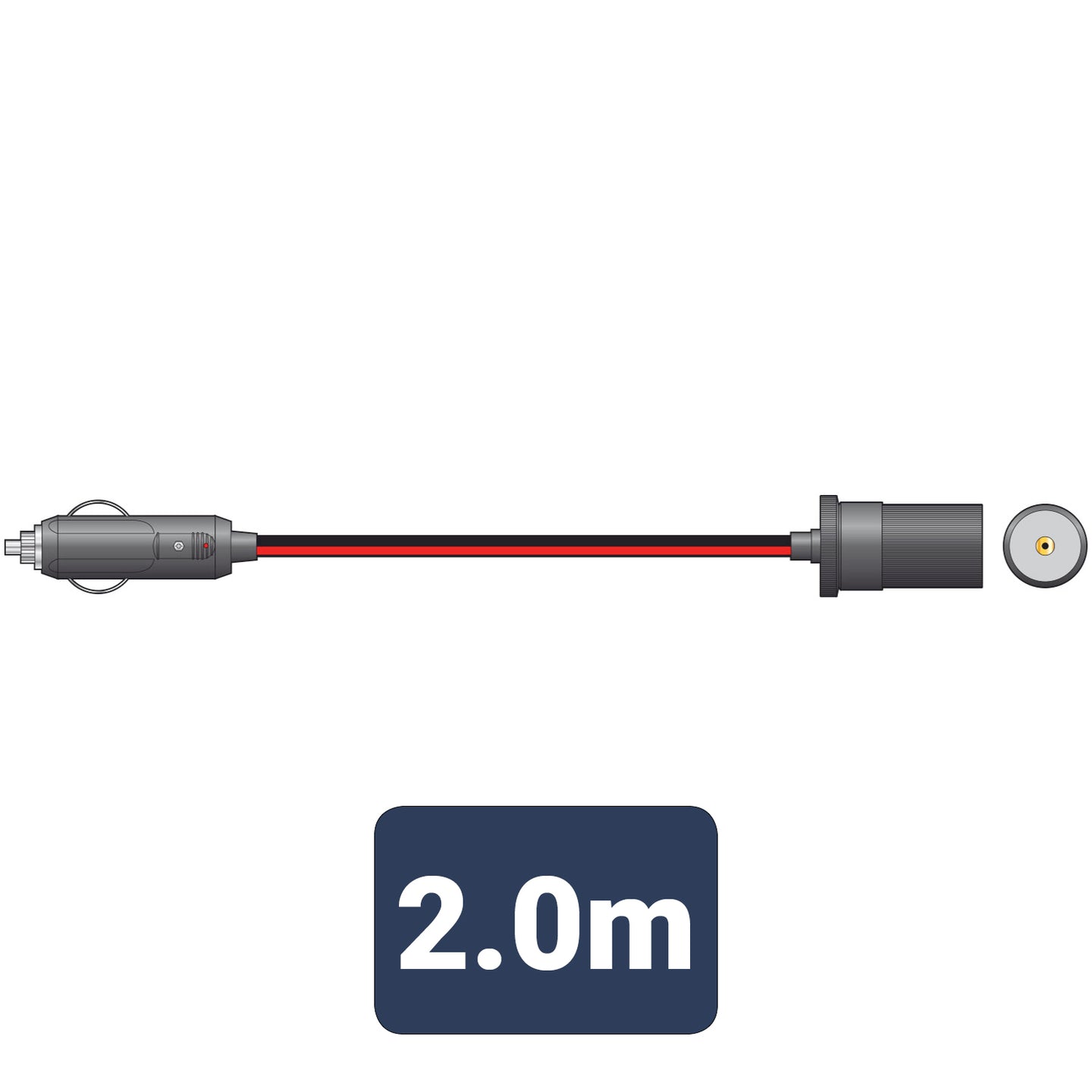 Mercury 12Vdc Cigar lighter Extension Lead 2.0m - view 2