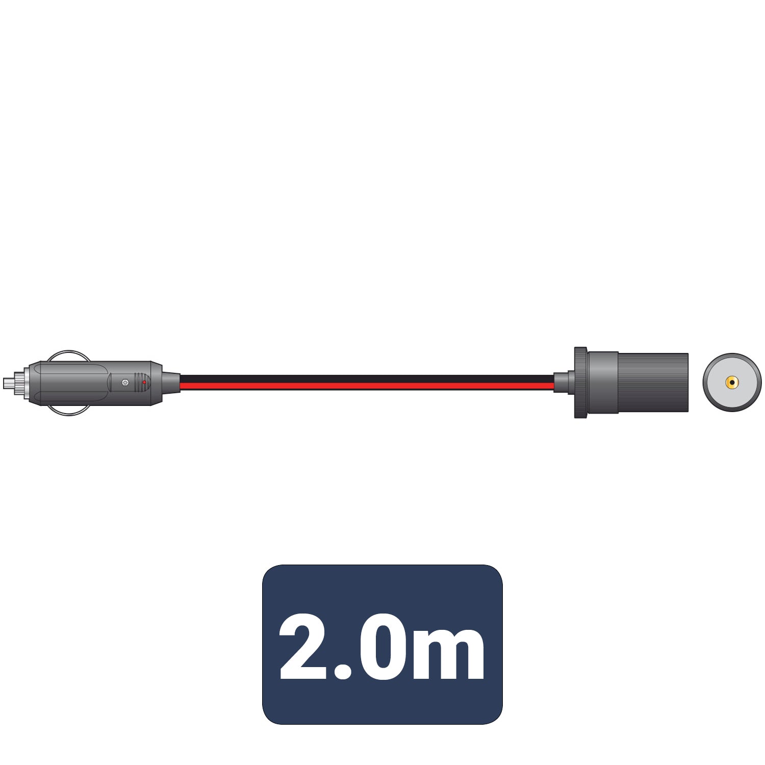 Mercury 12Vdc Cigar lighter Extension Lead 2.0m - view 2