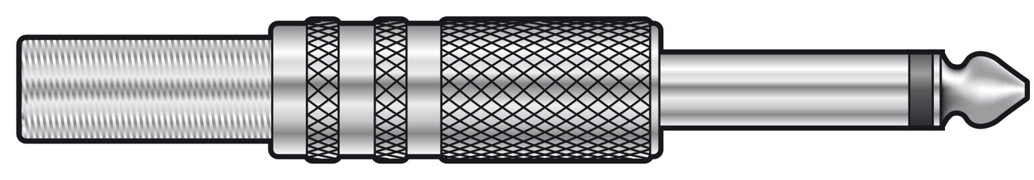 QTX 6.3mm mono plug, metal