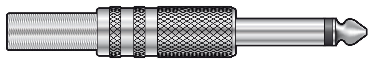 QTX 6.3mm mono plug, metal