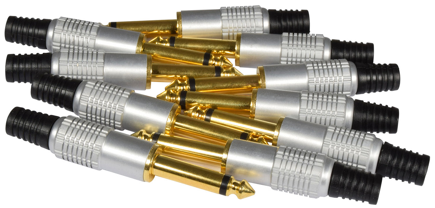 QTX Gold plated 6.3mm jack plug, aluminium cover- mono - view 2