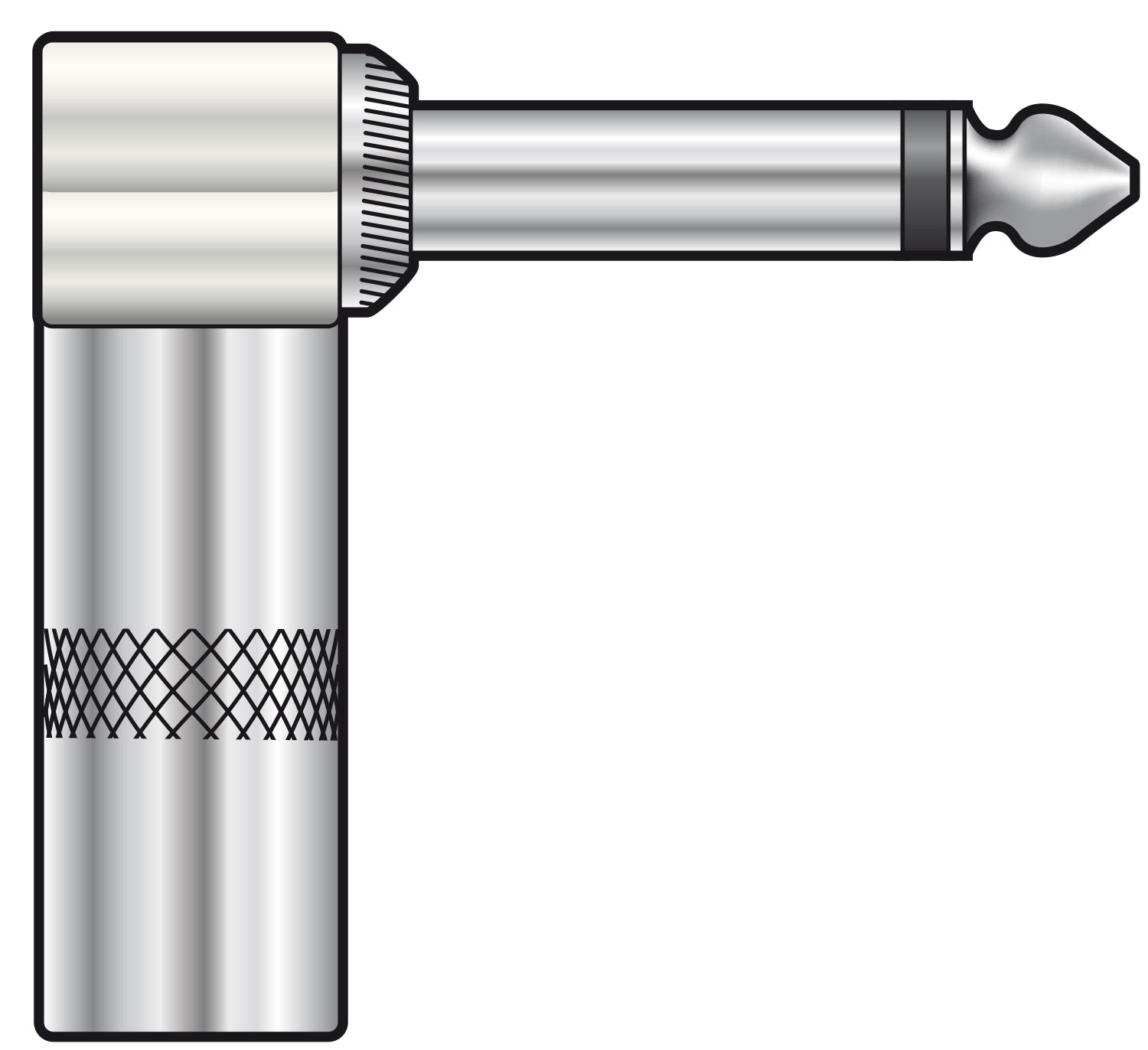 QTX Heavy duty 6.3mm jack, right angle, mono