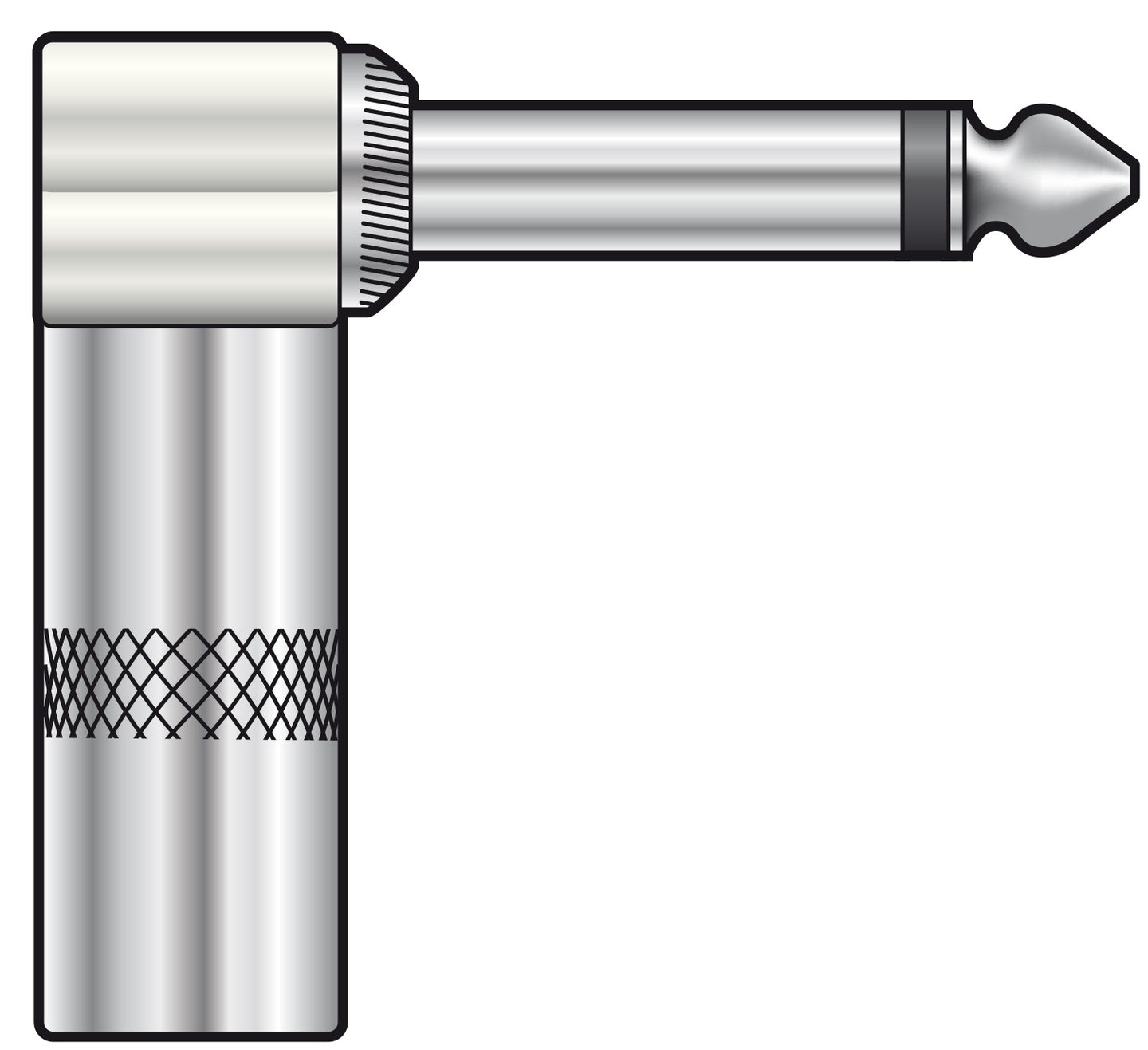 QTX Heavy duty 6.3mm jack, right angle, mono