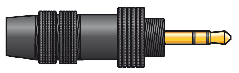 QTX 3.5mm Stereo Plug Black 6mm