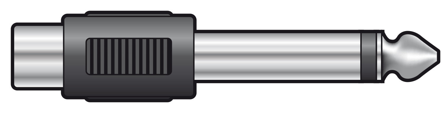 QTX Adaptor 6.3mm Mono Jack Plug - RCA Socket