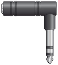 QTX Adaptor 6.3mm RA Stereo Jack Plug - 6.3mm Stereo Jack Socket