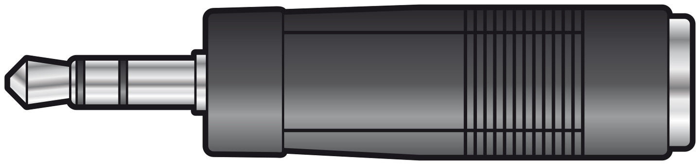 QTX Adaptor 3.5mm Stereo Jack Plug - 6.3mm Stereo Socket