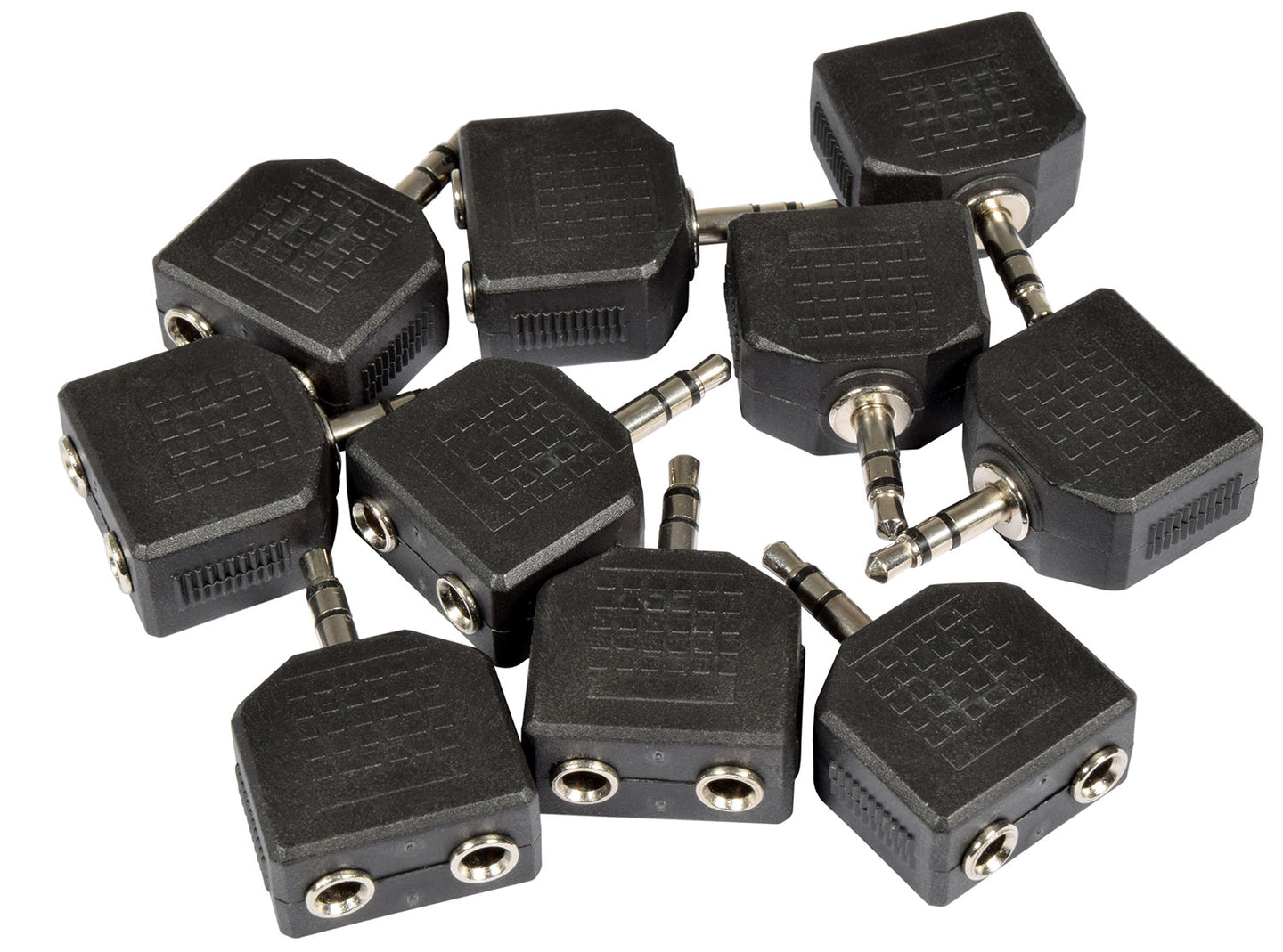 QTX Adaptor 3.5mm Stereo Jack Plug - 2 x 3.5mm Stereo Jack Sockets - view 2