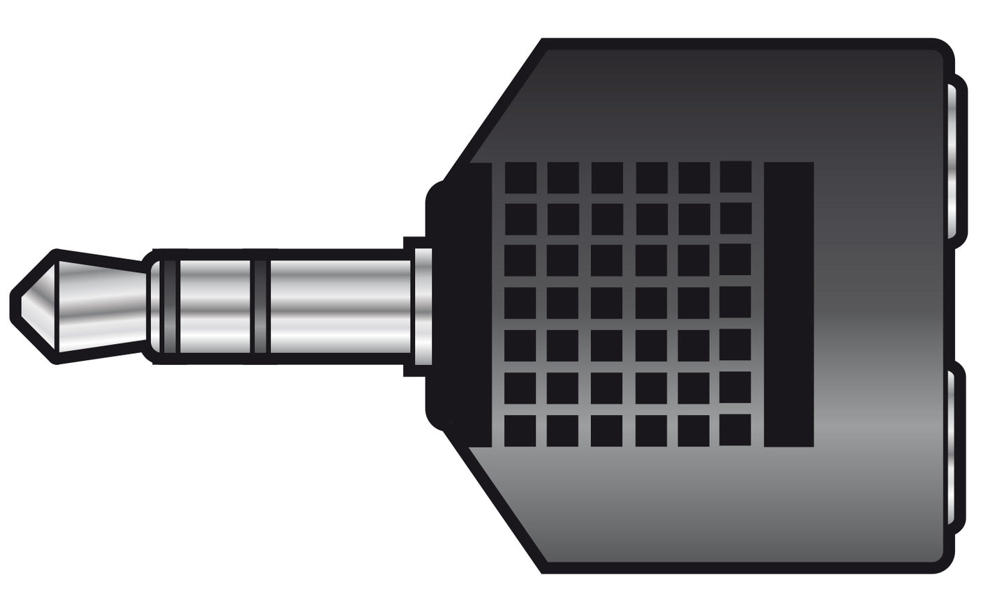 QTX Adaptor 3.5mm Stereo Jack Plug - 2 x 3.5mm Stereo Jack Sockets