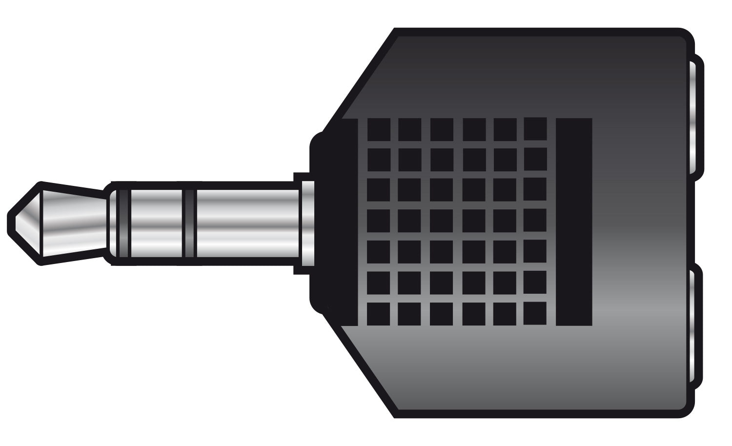 QTX Adaptor 3.5mm Stereo Jack Plug - 2 x 3.5mm Stereo Jack Sockets