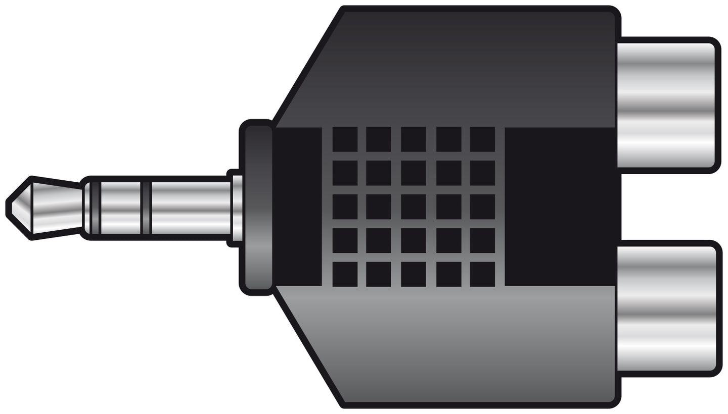 QTX Adaptor 3.5mm Stereo Jack Plug - 2 RCA Phono Sockets