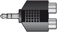 QTX Adaptor 3.5mm Stereo Jack Plug - 2 RCA Phono Sockets