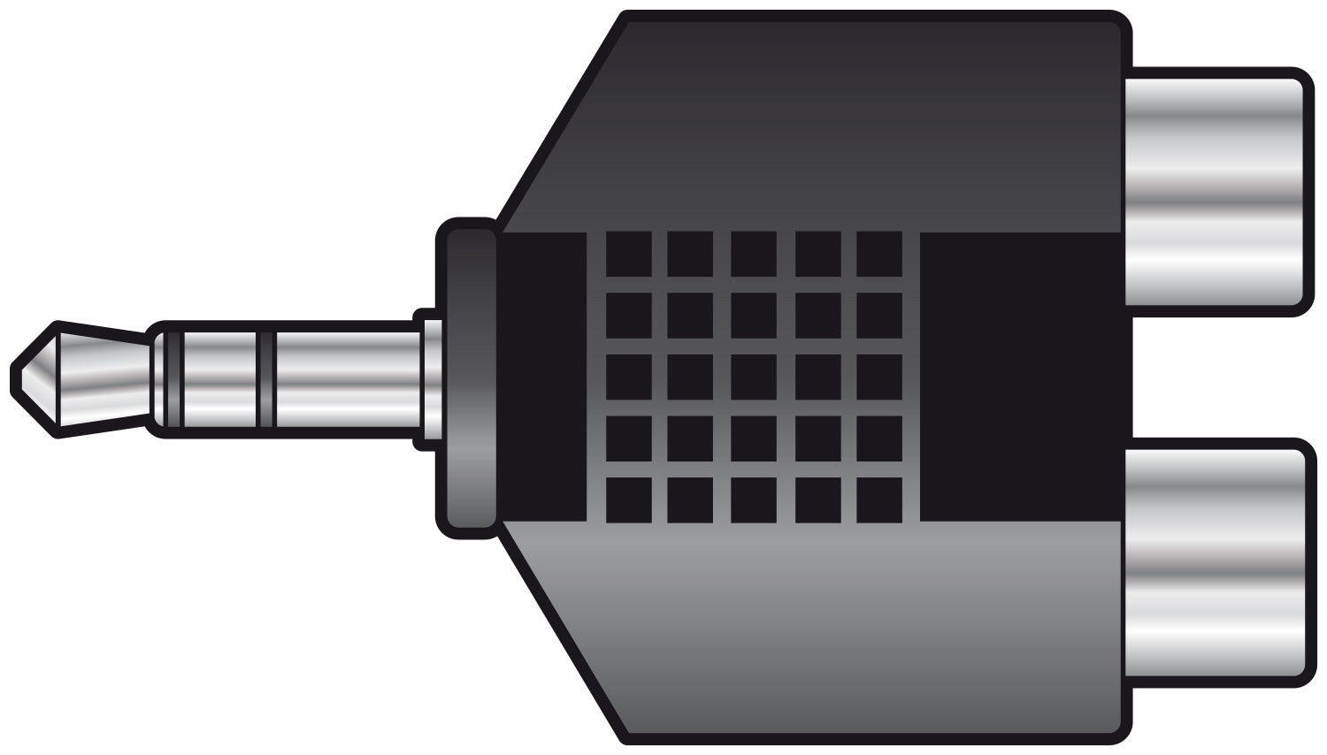 QTX Adaptor 3.5mm Stereo Jack Plug - 2 RCA Phono Sockets